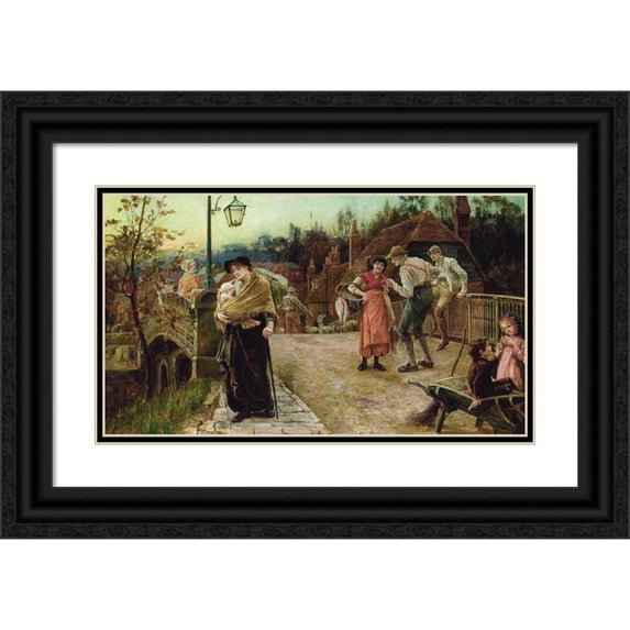 Alice Havers 14x10 Black Ornate Wood Framed Double Matted Museum Art Print Titled: Belle of the Village (1883)