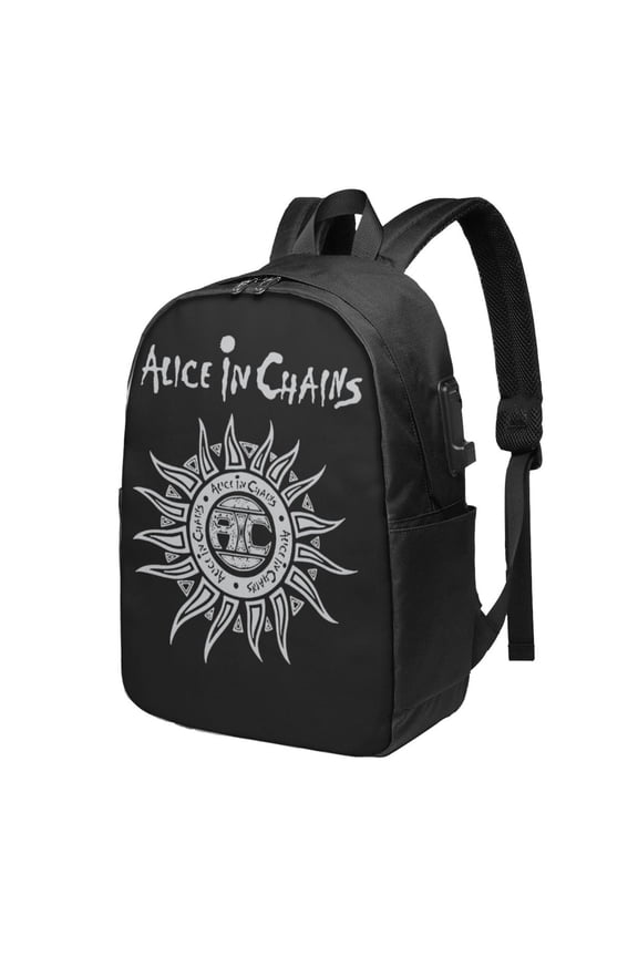 Alice In Chains Backpack Fashion Travel Backpack Laptop Backpack 17 Inch External Usb Interface Headphone Line Interface