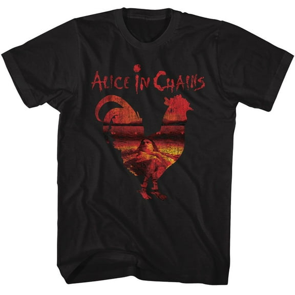 Alice In Chains Dirt Album Rooster Black Adult T-Shirt Xl