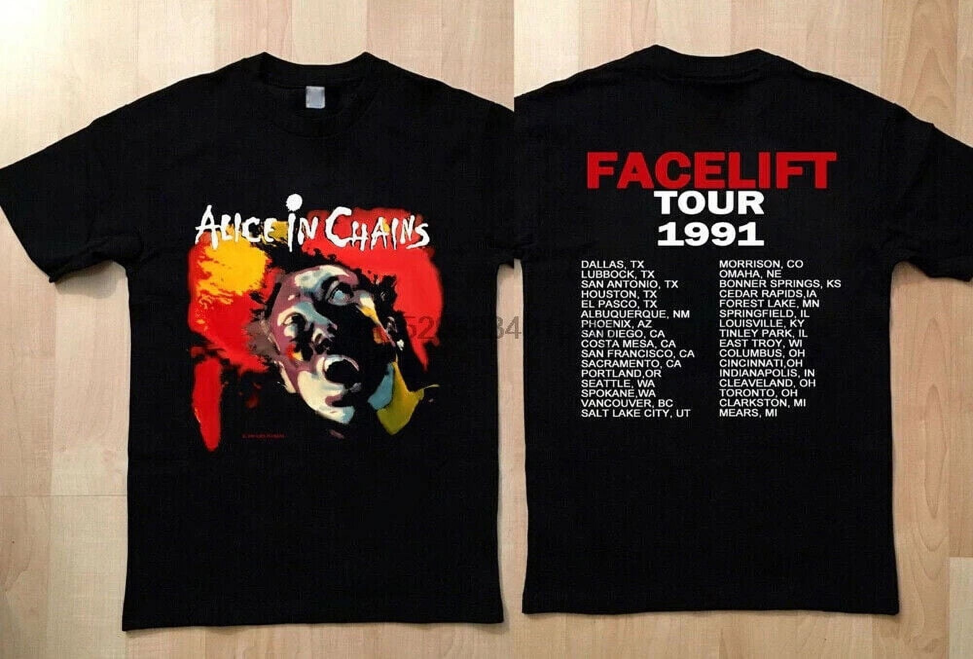 Alice In Chains Facelift 1990 Tour TShirt Vintage For Fans
