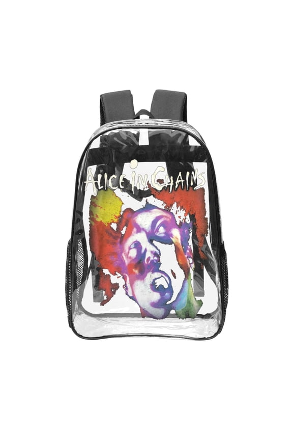 Alice In Chains Facelift Band Logo Transparent Backpack Fashion Travel Backpack Laptop Backpack 16ch