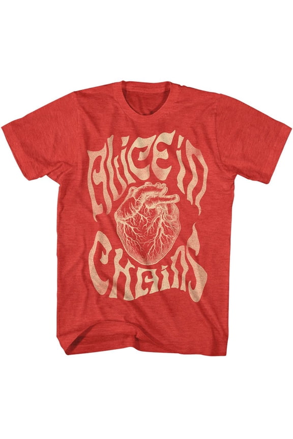 Alice In Chains Heart Red Heather Adult T-Shirt M
