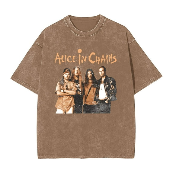 Alice In Chains Men'S Vintage Oversized Short Sleeve Casual T Shirts Loose Tees Top Large