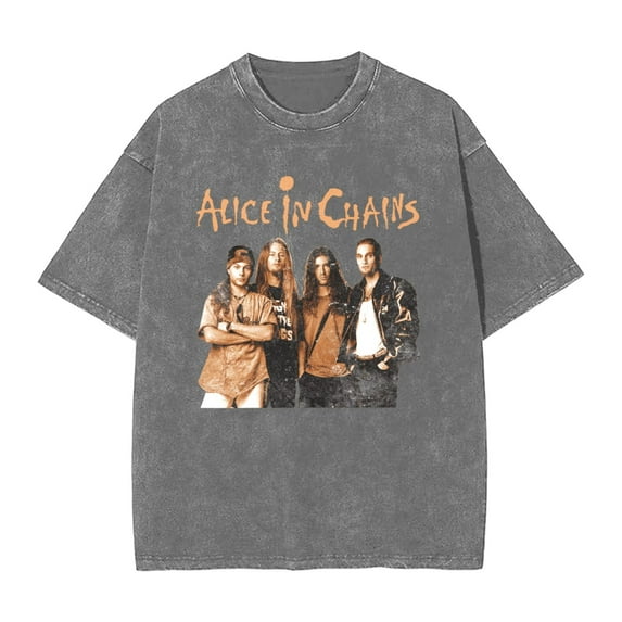 Alice In Chains Men'S Vintage Oversized Short Sleeve Casual T Shirts Loose Tees Top Large