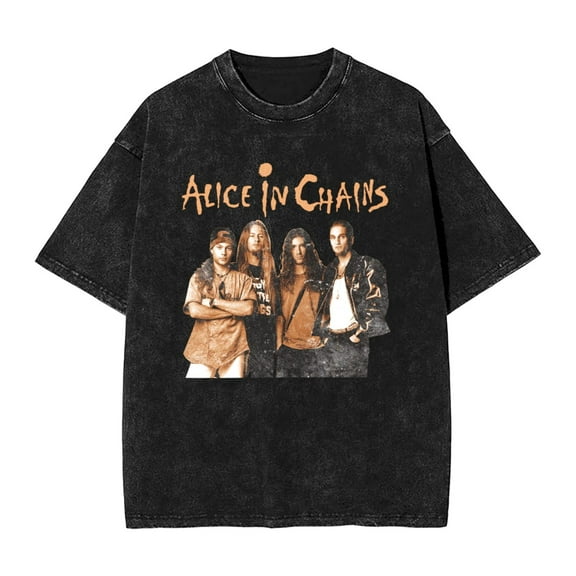 Alice In Chains Men'S Vintage Oversized Short Sleeve Casual T Shirts Loose Tees Top Large