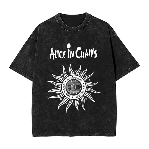 Alice In Chains Men'S Vintage Oversized Short Sleeve Casual T Shirts Loose Tees Top Small