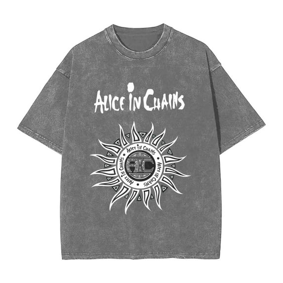 Alice In Chains Men'S Vintage Oversized Short Sleeve Casual T Shirts Loose Tees Top Xx-Large