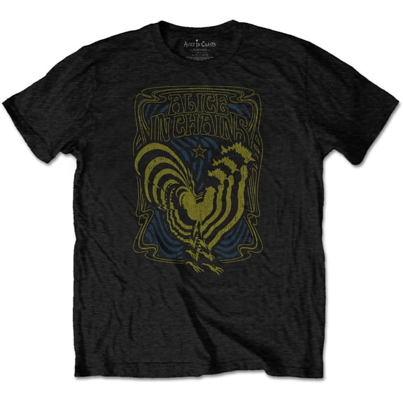 Alice In Chains Men's Psychedelic Rooster T-Shirt Small | Officially Licensed Merchandise