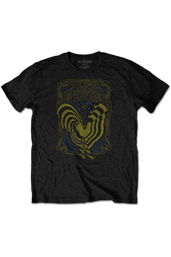 Alice In Chains Men's Psychedelic Rooster T-Shirt XX-Large | Officially Licensed Merchandise