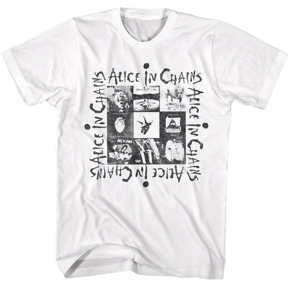 Alice In Chains Multi Album Art White Adult T-Shirt 3Xl