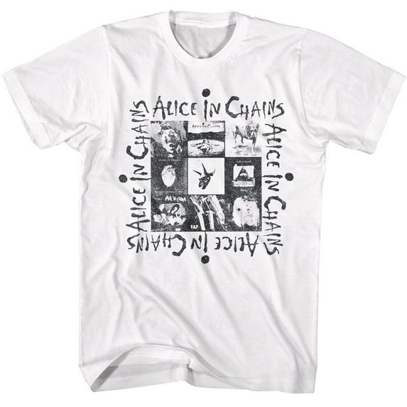 Alice In Chains Multi Album Art White Adult T-Shirt M
