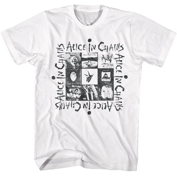 Alice In Chains Multi Album Art White Adult T-Shirt Xl