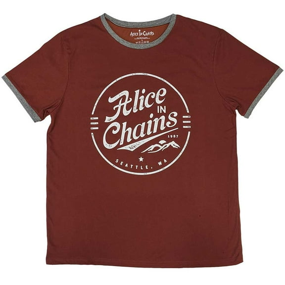 Alice In Chains Unisex Ringer T-Shirt: Circle Emblem (X-Large)