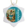 thumbnail image 1 of 3drose, Alice in Veggieland, 3 inch Snowflake Porcelain Ornament, 1 of 7