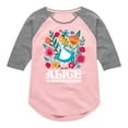 thumbnail image 1 of Alice In Wonderland - Alice In Wonderland Flower Art - Toddler And Youth Girls Raglan Graphic T-Shirt, 1 of 4