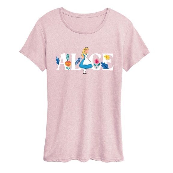 Alice In Wonderland - Alice Name Florals - Women's Short Sleeve Graphic T-Shirt