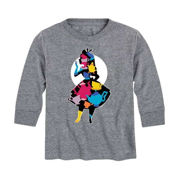 Alice In Wonderland - Alice Silhouette Teacups - Toddler And Youth Long Sleeve Graphic T-Shirt