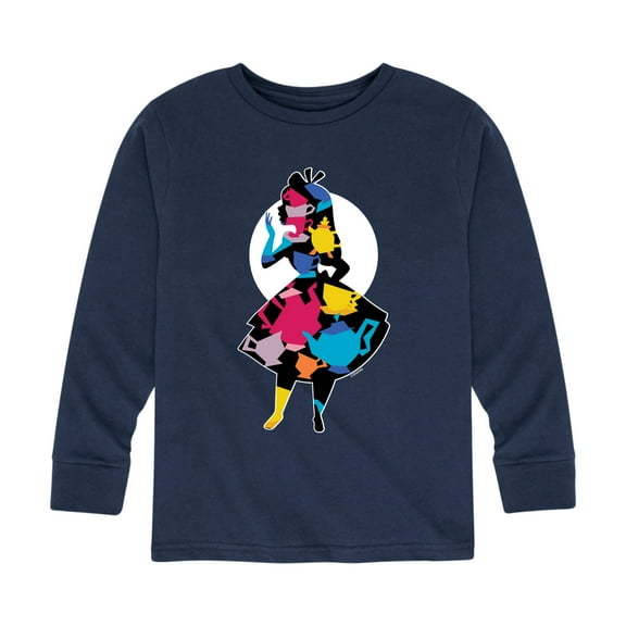 Alice In Wonderland - Alice Silhouette Teacups - Toddler And Youth Long Sleeve Graphic T-Shirt