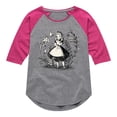 thumbnail image 1 of Alice In Wonderland - Alice Sketch - Toddler And Youth Girls Raglan Graphic T-Shirt, 1 of 5