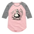 thumbnail image 1 of Alice In Wonderland - Alice Sketch - Toddler And Youth Girls Raglan Graphic T-Shirt, 1 of 5