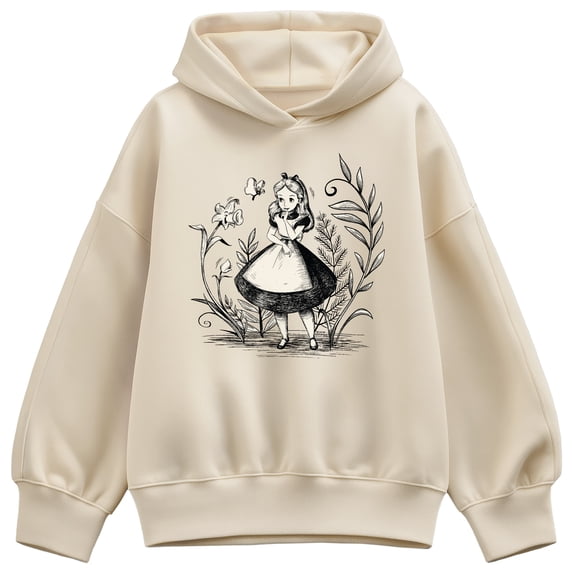Alice In Wonderland - Alice Sketch Women's Oversized Fleece Hoodie Sweatshirt