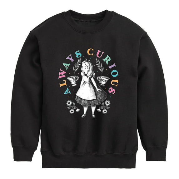 Alice In Wonderland - Always Curious - Toddler And Youth Crewneck Fleece Sweatshirt