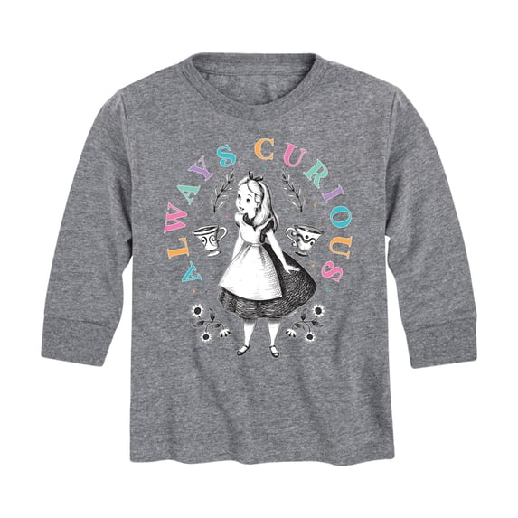 Alice In Wonderland - Always Curious - Toddler And Youth Long Sleeve Graphic T-Shirt