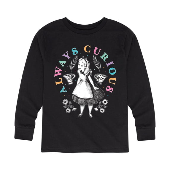 Alice In Wonderland - Always Curious - Toddler And Youth Long Sleeve Graphic T-Shirt