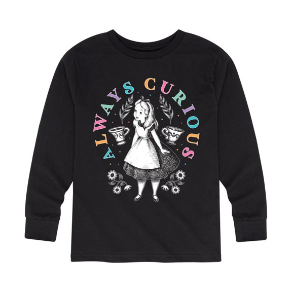 Alice In Wonderland - Always Curious - Toddler And Youth Long Sleeve Graphic T-Shirt