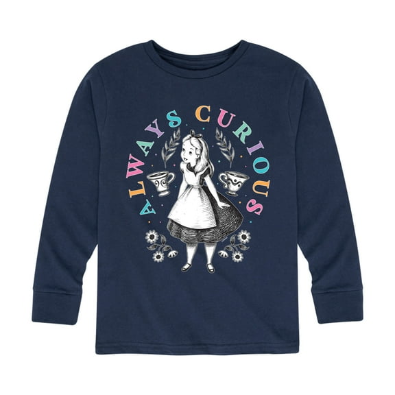Alice In Wonderland - Always Curious - Toddler And Youth Long Sleeve Graphic T-Shirt
