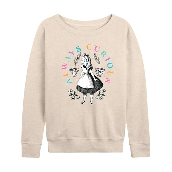Alice In Wonderland - Always Curious - Women's Lightweight French Terry Long Sleeve Shirt