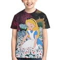 thumbnail image 1 of Alice In Wonderland Boys Girls T-Shirt 3d Print Graphic Short Sleeve Tee Shirt Tops For Kids Teens, 1 of 7