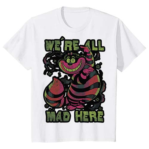 Alice In Wonderland Cheshire Cat Neon All Mad Here T-Shirt for Kids ...