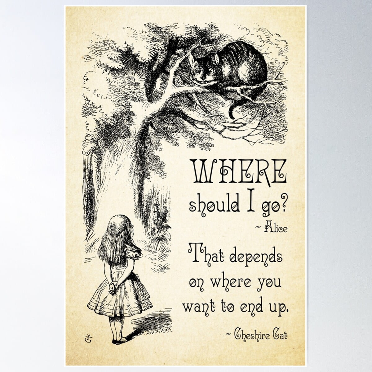 Alice In Wonderland - Cheshire Cat Quote - Where Should I Go? - 0118 ...