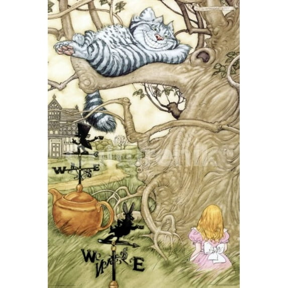 Alice In Wonderland Chesire Cat In Tree Poster (36 X 24)