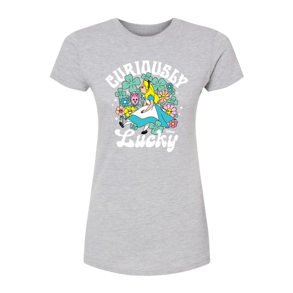 Alice In Wonderland - Curiously Lucky - Juniors Fitted Graphic T-Shirt