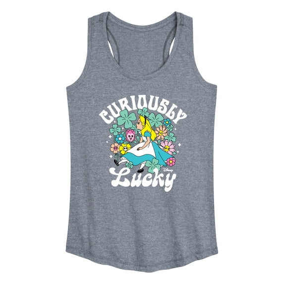 Alice In Wonderland - Curiously Lucky - Women's Racerback Graphic Tank
