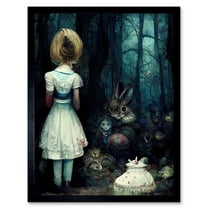 Alice In Wonderland Fantasy Forest Friends Art Print Framed Poster Wall Decor 12x16 inch