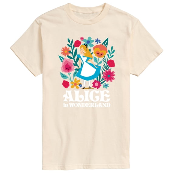Alice In Wonderland - Floral Design - Men's  Short Sleeve Graphic T-Shirt