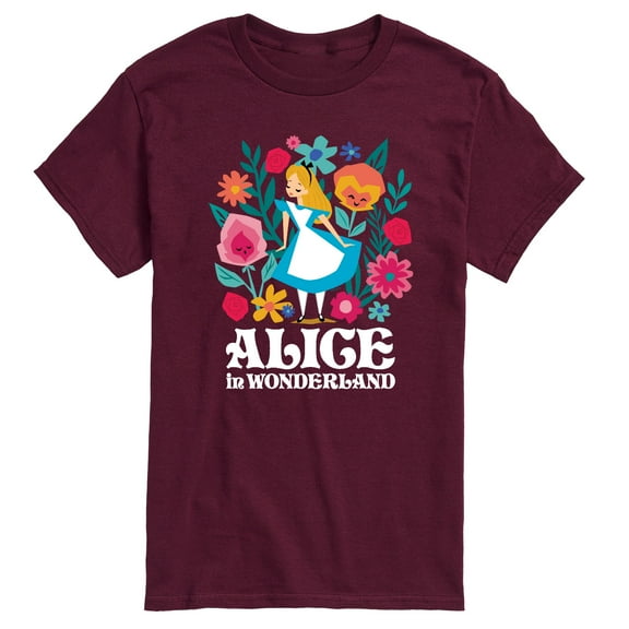 Alice In Wonderland - Floral Design - Men's  Short Sleeve Graphic T-Shirt
