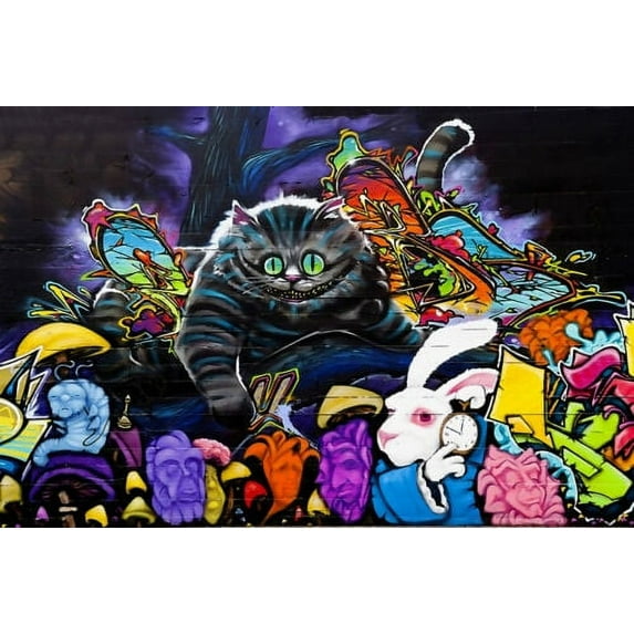 """Alice In Wonderland Graffiti III"" - CANVAS OR PRINT WALL ART"