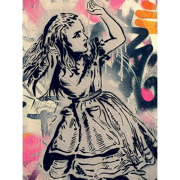 Alice In Wonderland Graffiti V CANVAS or PRINT WALL ART