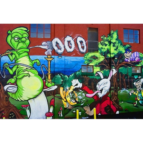 """Alice In Wonderland Graffiti VI"" - CANVAS OR PRINT WALL ART"