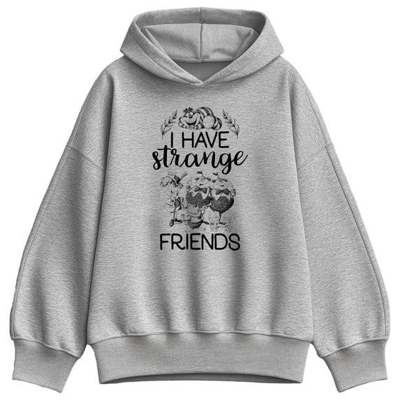 Alice In Wonderland - Have Strange Friends Women's Oversized Fleece Hoodie Sweatshirt