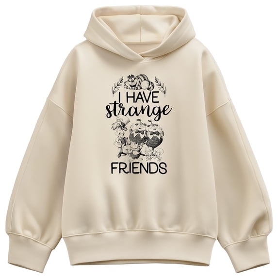 Alice In Wonderland - Have Strange Friends Women's Oversized Fleece Hoodie Sweatshirt