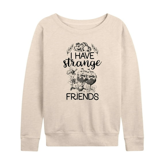 Alice In Wonderland - I Have Strange Friends - Women's Lightweight French Terry Long Sleeve Shirt