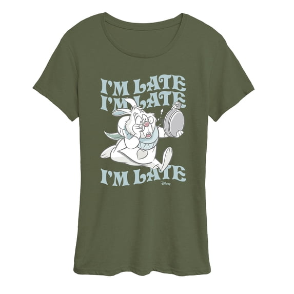 Alice In Wonderland - I'm Late White Rabbit - Women's Short Sleeve Graphic T-Shirt