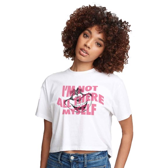Alice In Wonderland - I'm Not All There Myself - Juniors Cropped Cotton Blend T-Shirt