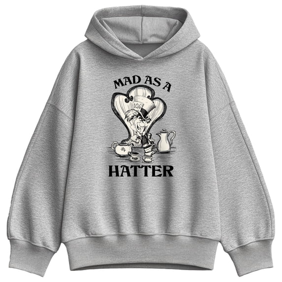 Alice In Wonderland - Mad As A Hatter Women's Oversized Fleece Hoodie Sweatshirt
