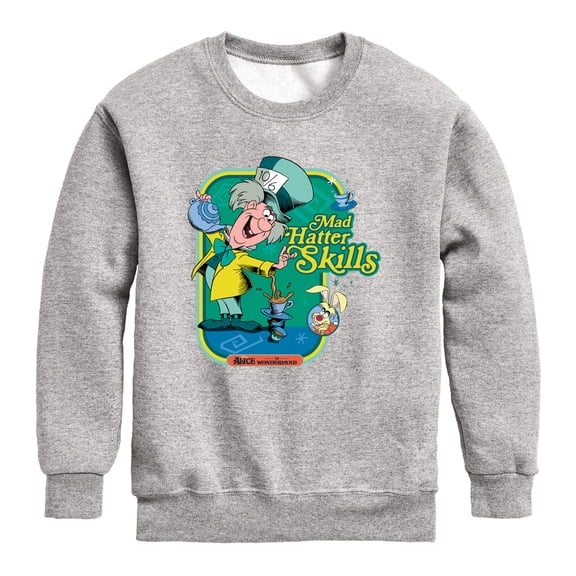 Alice In Wonderland - Mad Hatter Skills - Toddler And Youth Crewneck Fleece Sweatshirt